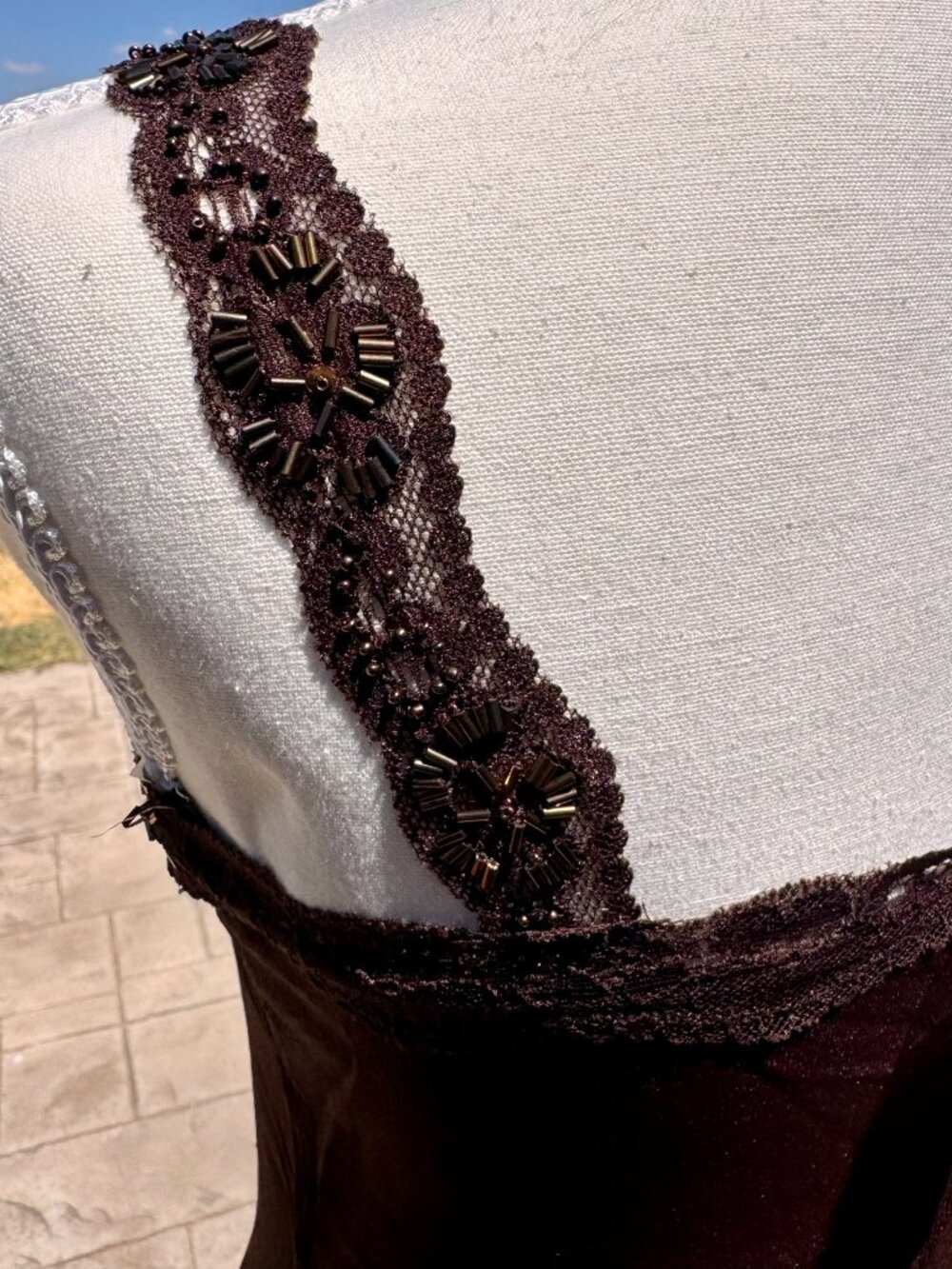 Alberto Makali beaded tank sweater;Rich Brown; NWT;  Small - Picture 6 of 16
